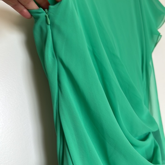 Express Green Dress. Hits just above the knees. Side zip, flattering fit. - Picture 4 of 5